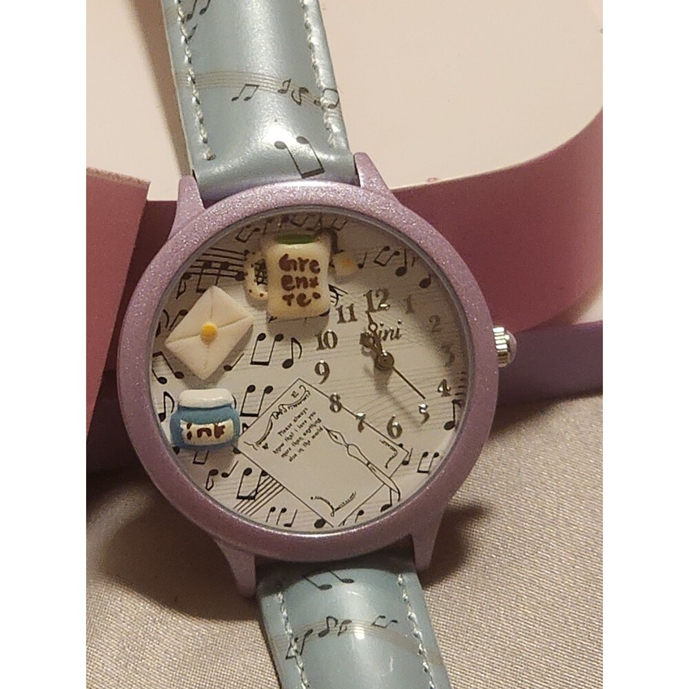 Mini Brand Handcrafted Watch - Music Theme with Blue Band